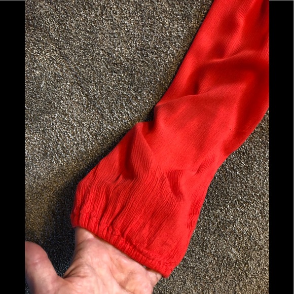 Gap Chic Top Blouse Size XS Crochet Lace Crinkle Crepe Boho Summer relaxed - Picture 6 of 13